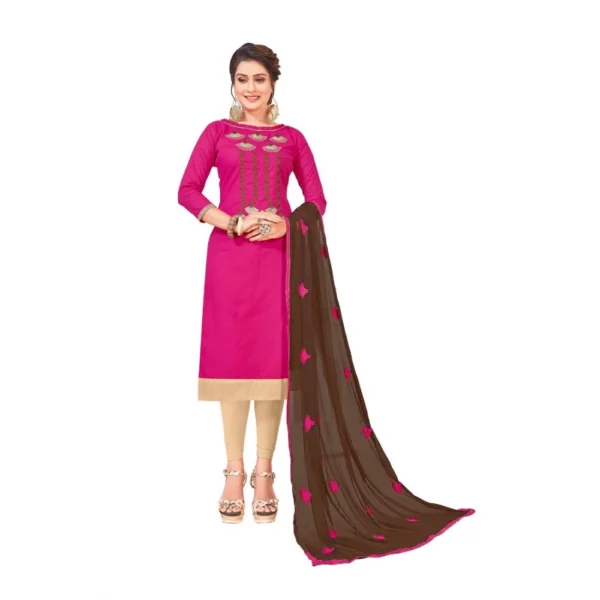 Pink Slub Cotton Salwar Suit