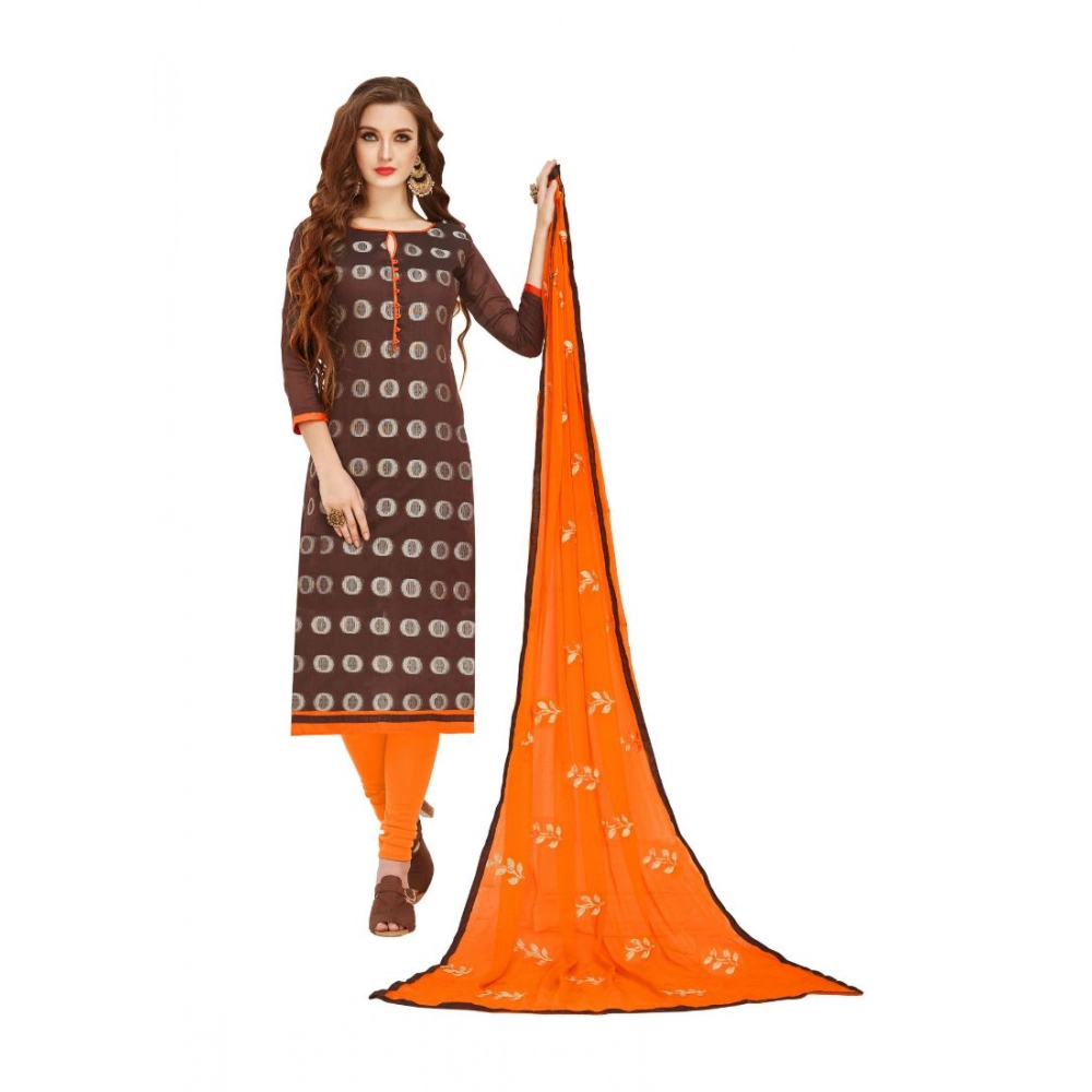 49094636941_967e5122ed_o_d-1000x1000-1.webp Generic Women's Banarasi Jacquard Unstitched Salwar-Suit Material With Dupatta (Brown, 2 Mtr) - Image 1