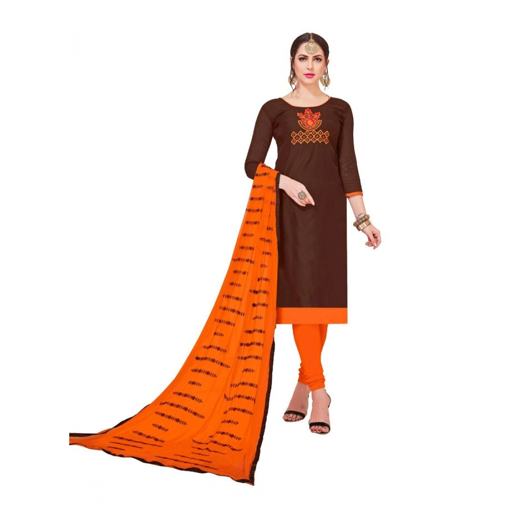 49094816367_afcfbdd689_o_d-1000x1000-1.webp Generic Women's Modal Silk Unstitched Salwar-Suit Material With Dupatta (Brown, 2 Mtr) - Image 1