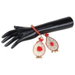 Elegant Red Alloy Thread Bracelet for Women - With Dupatta by Nari Haat, Indian ethnic wear, women clothing, designer...
