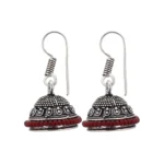 Women's Silver Plated Dangle Earrings - Silver Alloy - Front View by Nari Haat, Indian ethnic wear, women clothing, d...