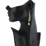 Women's Green Alloy Dangle Hook Earrings - With Dupatta by Nari Haat, Indian ethnic wear, women clothing, designer suit