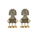 Women's Gold Plated Afgani Dangler Earrings - Front View by Nari Haat, Indian ethnic wear, women clothing, designer suit