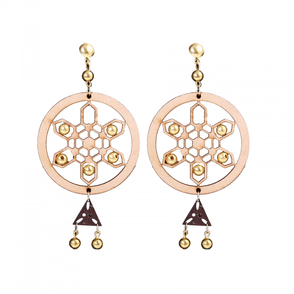 49647169902_0e6f694305_o_d-1000x1000-1.webp Women's Brown Alloy & Bead Dangle Hook Earrings - Front View by Nari Haat, Indian ethnic wear, women clothing, design...