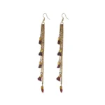 Elegant Multi-Color Beaded Tassel Dangler Earrings for Women - Alloy Hook - Front View by Nari Haat, Indian ethnic we...