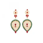 Designer Traditional India Rajasthani Basra Pearl Necklace with Earrings - Image 4