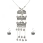 Designer German Silver Oxidized Necklace Set with Earrings