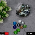 Glass Gem Stone, Flat Round Marbles Pebbles for Vase Fillers, Attractive pebbles for Aquarium Fish Tank. - With Dupat...