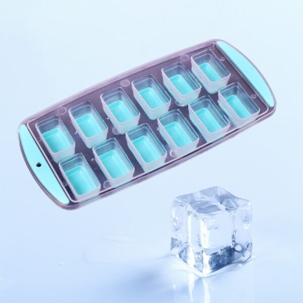 12-Grid Silicone Ice Cube Tray - Food-Grade Square Ice Maker, Easy Release Bottom - Front View by Nari Haat, Indian e...