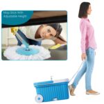 Sporty Plastic Spin Mop with Bigger Wheels & Auto Fold Handle for 360° Cleaning - Neckline Detail by Nari Haat, Indi...