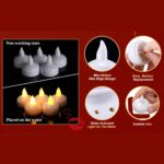 Flameless Floating Tea Light Candles – Battery Operated Set of 8 in Box - Neckline Detail by Nari Haat, Indian ethn...