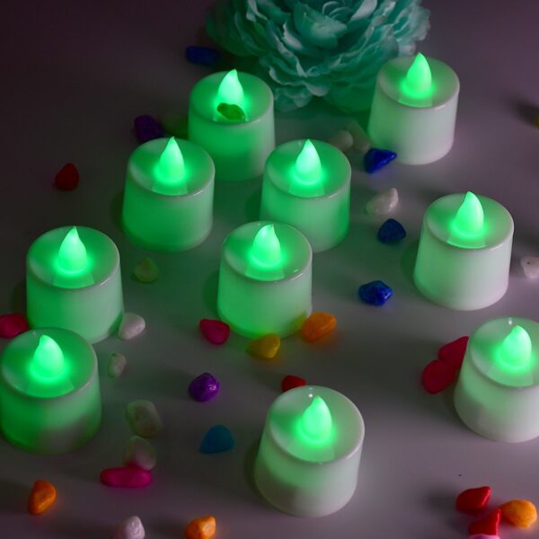 Green Flameless LED Tealights for Home Decoration
