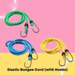 High Strength Elastic Bungee, Shock Cord Cables, Luggage Tying Rope with Hooks - Sleeve Design by Nari Haat, Indian e...