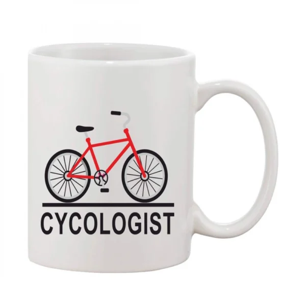 White Printed Ceramic Coffee Mug