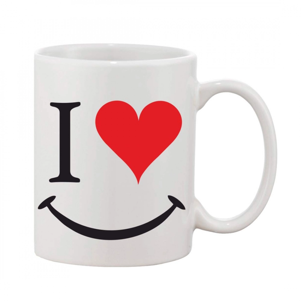 Elegant 11oz white ceramic coffee mug for coffee and tea