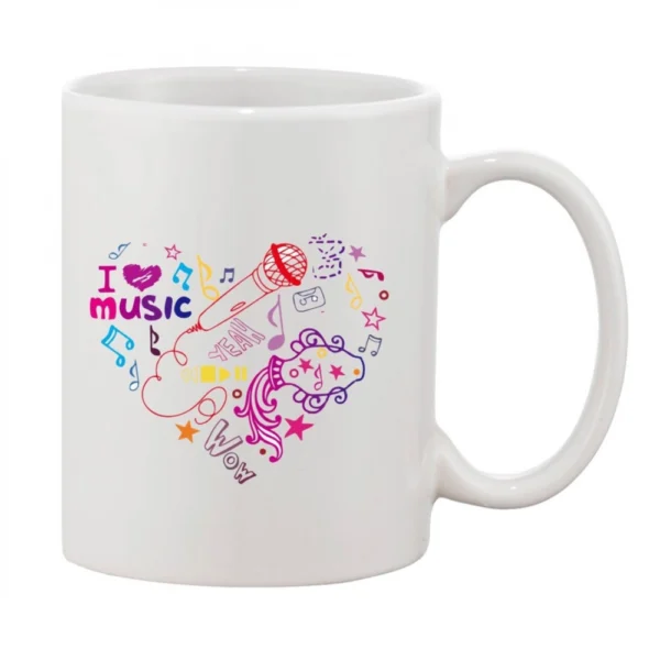 Stunning Printed White Ceramic Coffee Mug 11oz