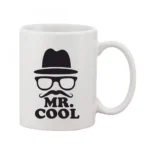 White Printed Ceramic Coffee Mug 11oz