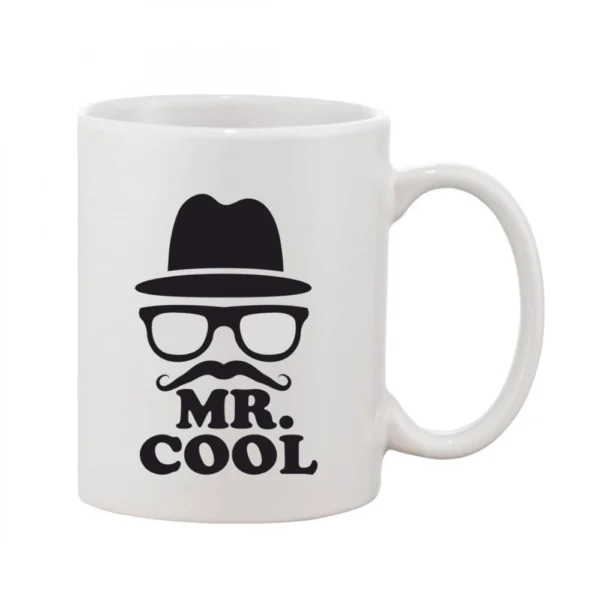 White Printed Ceramic Coffee Mug 11oz