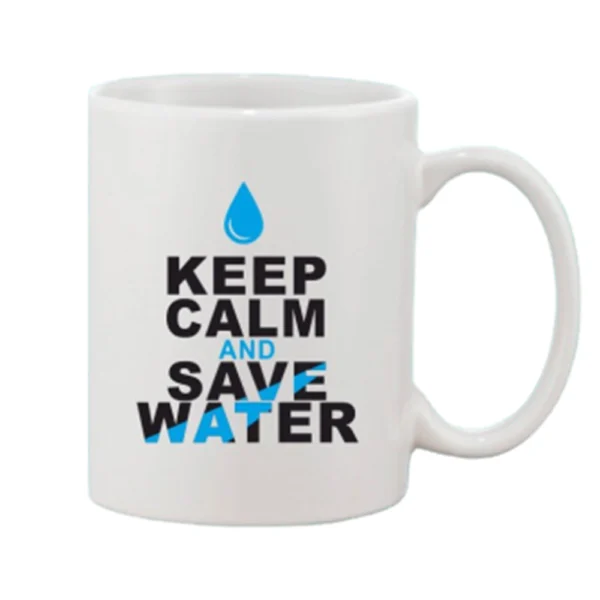 White Printed Ceramic Coffee Mug 11oz