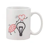 White Printed Ceramic Coffee Mug