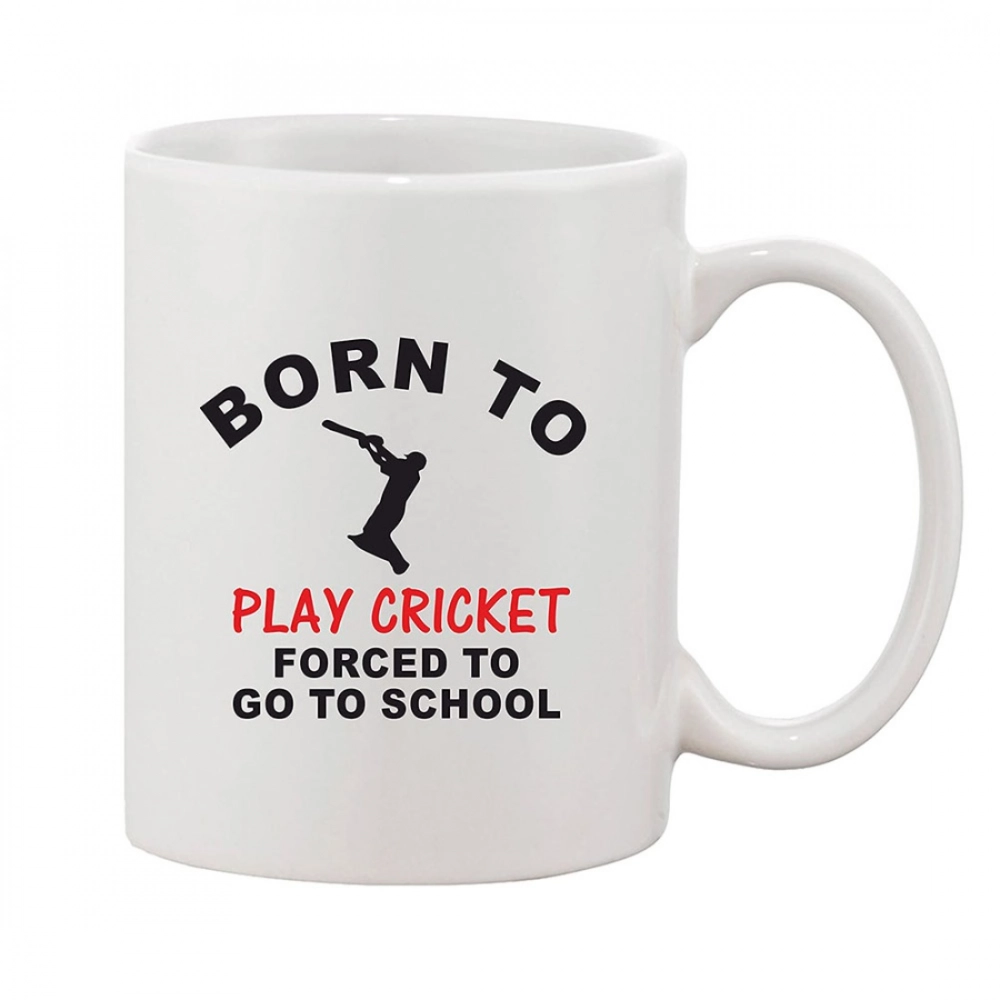 White Printed Ceramic Coffee Mug