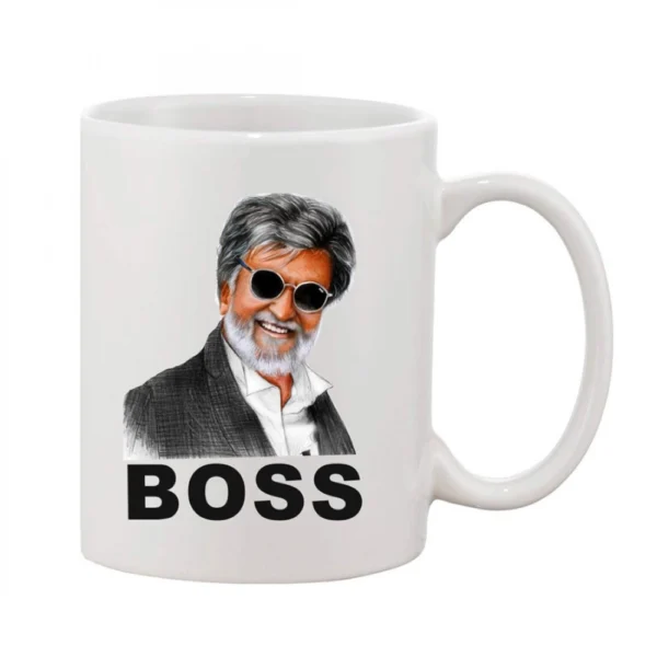 White Printed Ceramic Coffee Mug