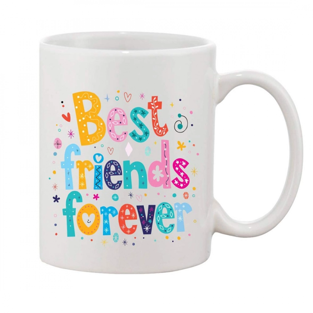 White Printed Ceramic Coffee Mug