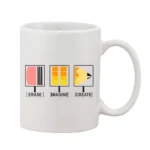 Elegant White Printed Ceramic Coffee Mug 11oz