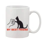 White Printed Ceramic Coffee Mug 11oz