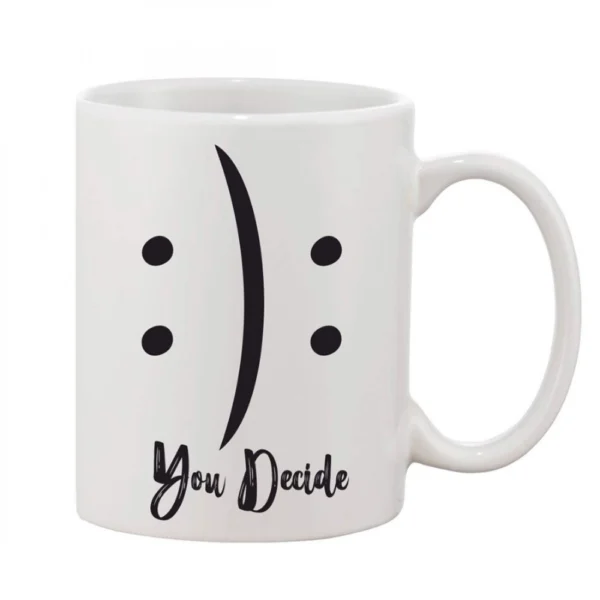 White Ceramic Printed Coffee Mug