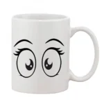 Elegant White Printed Ceramic Coffee Mug 11oz