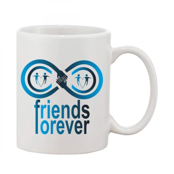 Elegant White Printed Ceramic Coffee Mug 11oz