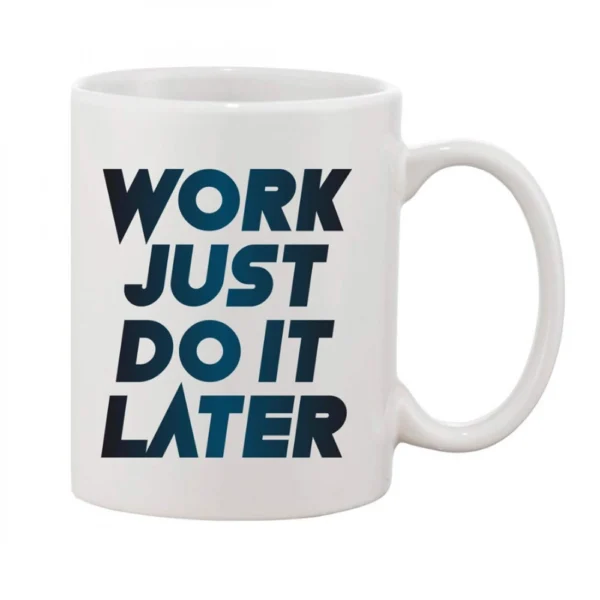 White Printed Ceramic Coffee Mug