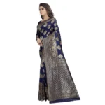 Generic Women's Kota Banarasi Silk Saree with Blouse (NavyBlue,5-6 mtrs) - Image 3