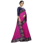 Generic Women's Panetar Silk Saree with Blouse (Pink,5-6 mtrs) - Image 3