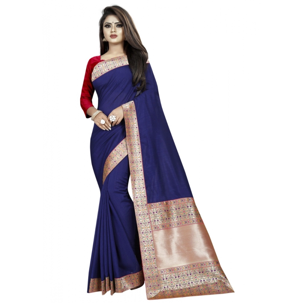 50147034937_29728ab301_o_d-1000x1000-1.webp Generic Women's Vichitra Silk Saree with Blouse (Blue,5-6 mtrs) - Image 1