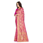 Generic Women's Banarasi Silk Saree (Pink, 5-6mtrs) - Image 3