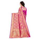 Generic Women's Banarasi Silk Saree (Pink, 5-6mtrs) - Image 2