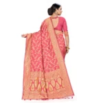Generic Women's Banarasi Silk Saree (Peach, 5-6mtrs) - Image 2
