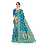 Sky Blue Banarasi Silk Saree for Women