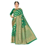 Green Banarasi Silk Saree for Women