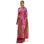 Elegant Pink Banarasi Silk Saree for Women