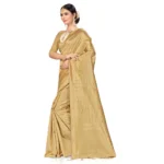 Cream Banarasi Silk Saree - Angle 3
