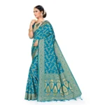Generic Women's Banarasi Silk Saree (Sky blue, 5-6mtrs) - Image 3