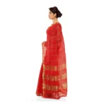 Generic Women's Kota Doria Cotton Saree With Blouse (Red,6-3 Mtrs) - Image 3