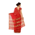 Generic Women's Kota Doria Cotton Saree With Blouse (Red,6-3 Mtrs) - Image 2