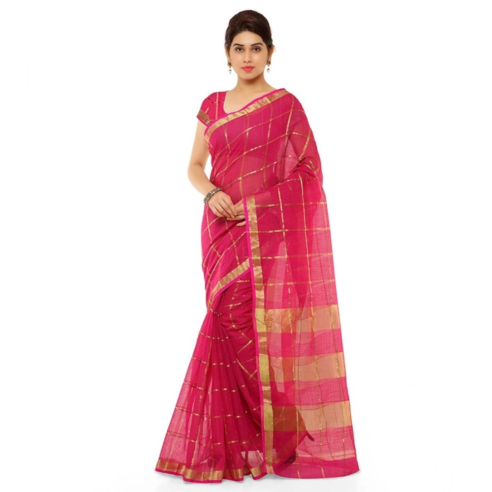 Rani Kota Doria Cotton Saree with Blouse