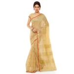 Chikoo Kota Doria Cotton Saree with Blouse