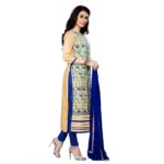 Generic Women's Cotton Unstitched Salwar Suit-Material With Dupatta (Beige,2.3 Mtrs) - Image 2