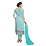 Generic Women's Chanderi Unstitched Salwar Suit-Material With Dupatta (Light Sea Green,2.3 Mtrs) - Image 4
